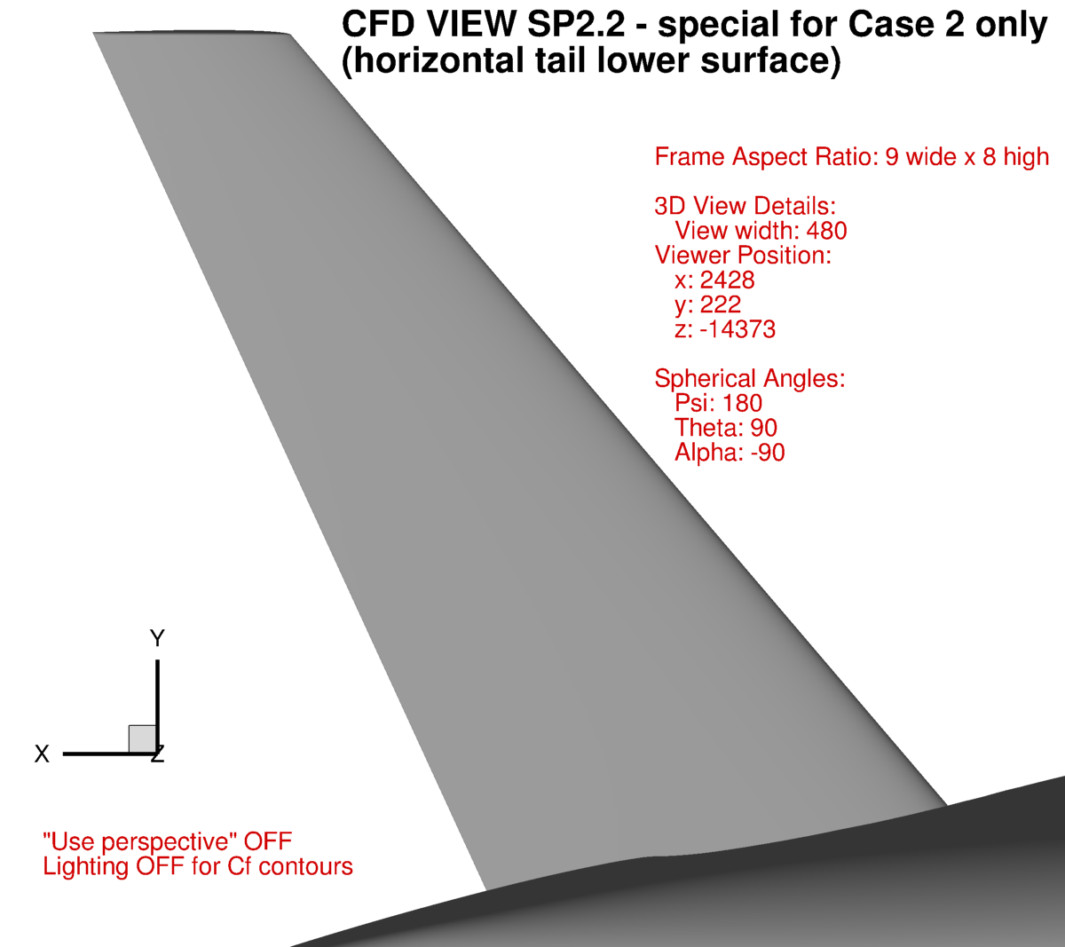 Example CFD view #SP2.2, special for Case 2, horiz tail lower